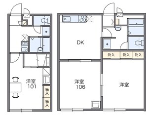 高槻市駅 バス10分  若松町下車：停歩7分 2階の物件間取画像